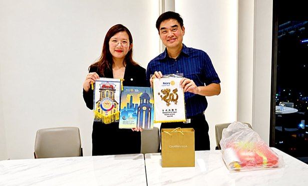Exchanging banners with Rotary Club of Taipei President Maggie Huang, I felt the enduring strength of a friendship begun in 1982. Each banner carries our club's identity; together, they represent forty-four years of fellowship between Manila and Taipei.