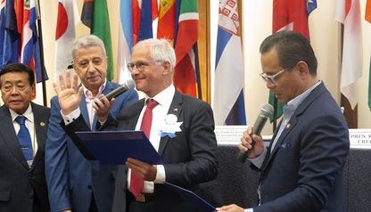 Ambassador Pfaffernoschke was inducted as an Honorary Member of the Rotary Club of Manila.