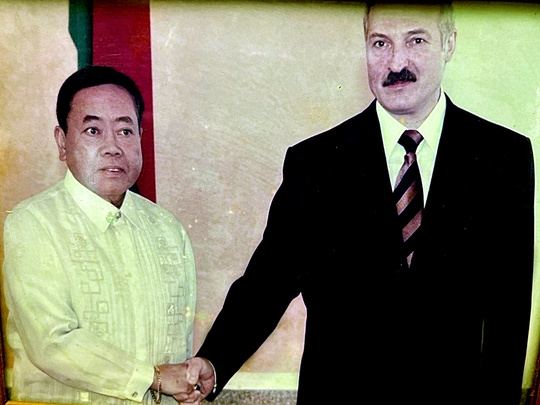 Ambassador Victor “Vic” Garcia III with His Excellency Alexander Lukashenko, President of the Republic of Belarus — captured during an official diplomatic encounter that reflects the conduct of Philippine foreign relations at the highest level, underscoring engagement, dialogue, and the strengthening of ties between the Philippines and Belarus.