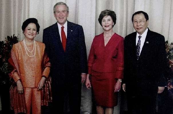 Bert and Lovely Romulo with United States President George W. Bush and Mrs. Laura Bush at the White House, following the annual National Prayer Breakfast — an occasion that brought together faith, public service, and international fellowship.