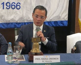 Rotary Club of Manila President Raoul C. Creencia