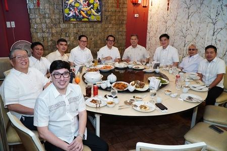 Celebrating the gains of a meaningful courtesy call, the Board of Directors-Elect, Incoming Executive Officers and Incoming Board Advisers breaking bread over lunch at the Emerald Restaurant in Manila.