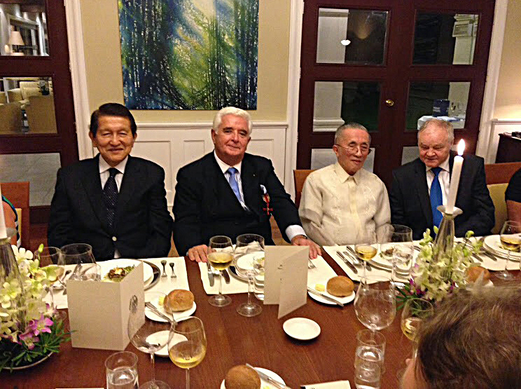 An evening of fellowship and friendship at Rotary with PD Roy Golez, Oscar Lopez, Claus Sudhoff, and Günter Matschuck — a gathering of distinguished minds bound by mutual respect, shared ideals, and enduring camaraderie.