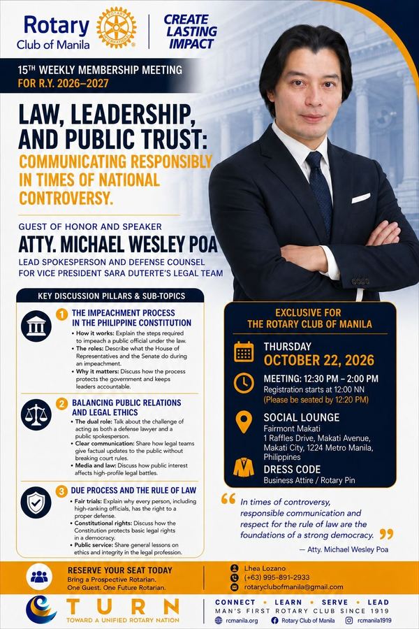 Poster for the meeting on Thursday 22 October